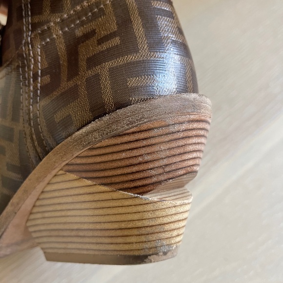 Fendi Western Boots - Heeled Logo Leather Cowboy Boots - Picture 7 of 16